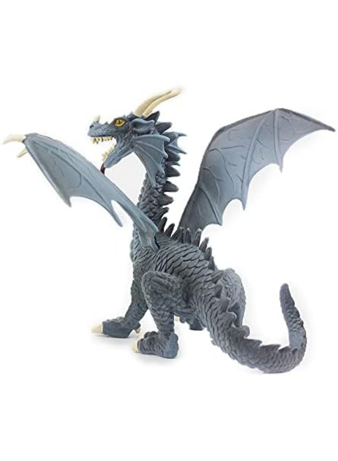 هالامودو التنين الطائر الأزرق نموذج حيوان، التنين القوي الواقعي تمثال، لعبة مخلوق الخيال الأزرق، شكل عمل التنين، لعبة الأطفال التعليمية، لعبة بركة الماء، أولاد الفتيات هدية عيد ميلاد هدية هدية هدية، 17*14*13.5 سم - Image 3