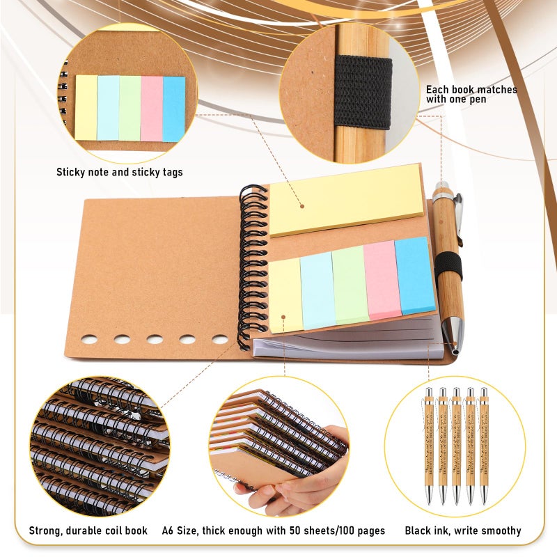 Jetec 75 Sets Inspirational Notebooks Bulk Christmas Employee Appreciation Gifts Spiral Notebook with Sticky Notepad Bamboo Pens for Xmas Thanksgiving Coworker Student Nurse Staff (Amazing) - Image 3