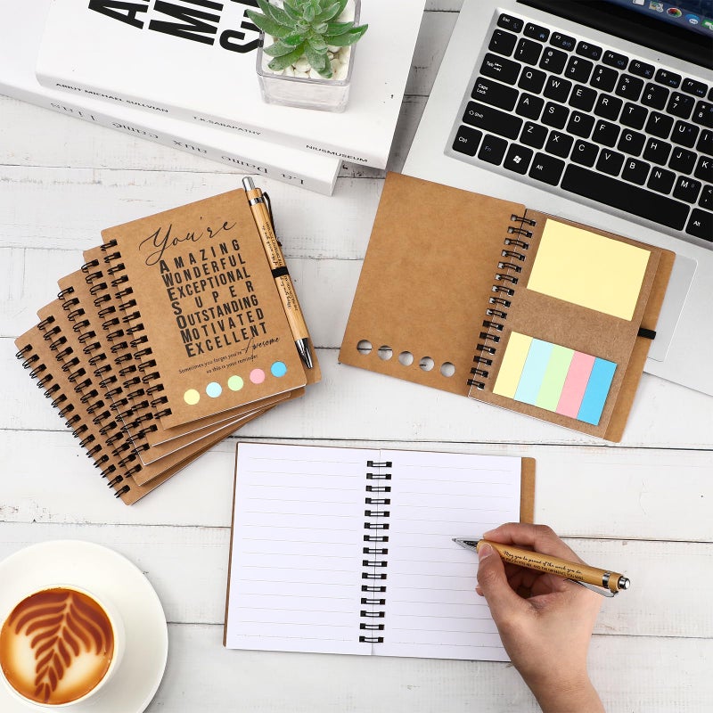 Jetec 75 Sets Inspirational Notebooks Bulk Christmas Employee Appreciation Gifts Spiral Notebook with Sticky Notepad Bamboo Pens for Xmas Thanksgiving Coworker Student Nurse Staff (Amazing) - Image 4