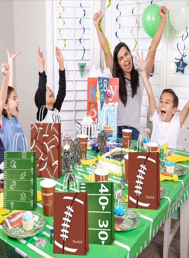 BQC 16pcs Football Goodie Bags for Boys - Handle Football Paper Bags for Kids Birthday Party Supplies - Image 2