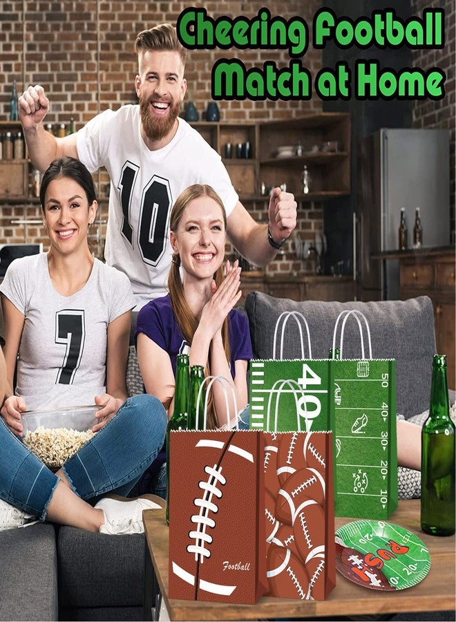 BQC 16pcs Football Goodie Bags for Boys - Handle Football Paper Bags for Kids Birthday Party Supplies - Image 3