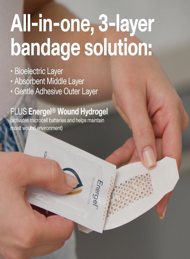 PowerHeal Bioelectric Bandage Kit for Wound Care & Fast Healing – 3-Layers w/Bioelectric Pad, Absorbent Pad, Adhesive + Wound Hydrogel – for Cuts, Abrasions, Blisters, Burns – 3-Pack, 6” x 6” - Image 5