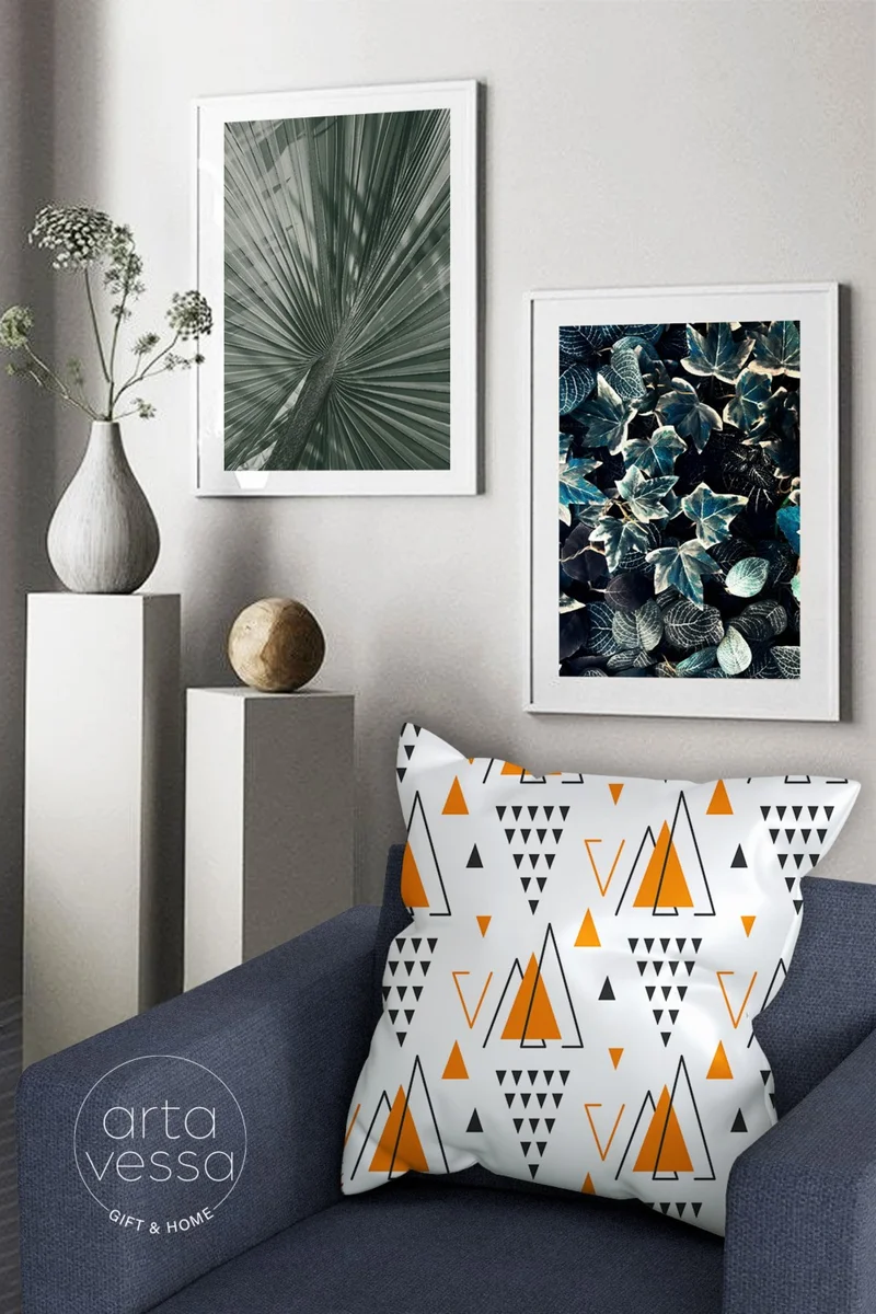 Artavessa Double Sided Digital Printed Decorative Faux Leather Throw Pillow Cover