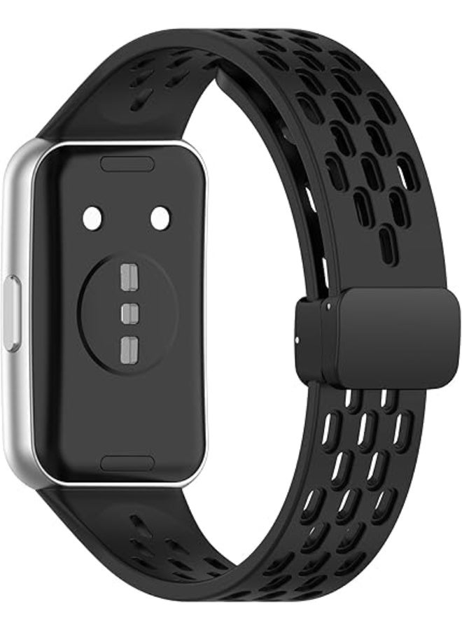 سوار رياضي بديل مصنوع من السيليكون الناعم المسامي، متوافق مع سوار هواوي باند 11/11 NFC / 11 برو / 11 برو NFC - Image 2