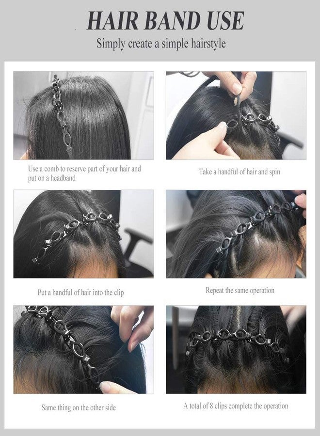 مجموعة ربطات شعر Flysales Twist، 4 قطع، ربطة شعر Trunk Hair، أداة تصفيف الشعر بالضفائر، مشابك شعر للشعر الخفيف أو الكثيف، مشابك شعر على شكل تمساح. ربطة شعر على الطراز الكوري مع مشط أسنان للفتيات والسيدات (أسود). - Image 2