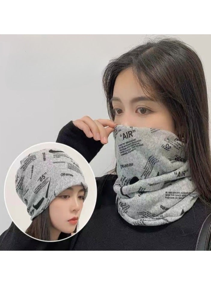 AROAQ Women Casual Beanies Hat, Autumn And Winter Comfortable Twist Hat Bib For Women, Soft Stretchy Women Knit Cap, Warm Neck Sheath Head Hat For Women Girls Teens,( Gray Hook) - Image 1