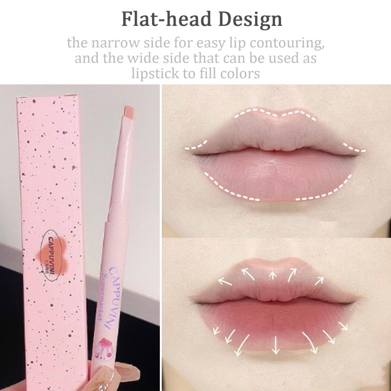 Domality 5 Colors Lip Liner Pen Set, 5pcs Nude Pink Lipstick Set, Longwear Waterproof Creamy Matte Finish Lip Pencil for Defines Perfect Lip Shape - Image 2