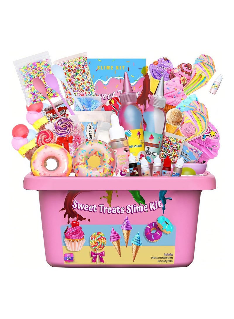 FLYHSO DIY Slime Kit for Kids-Non-Sticky Soft Scented to Make Cloud Slime Foam Slime Butter Slime Unicorn Slime Candy Slime with Charms Stress Relief Party Favors Great Gift Idea - Image 1