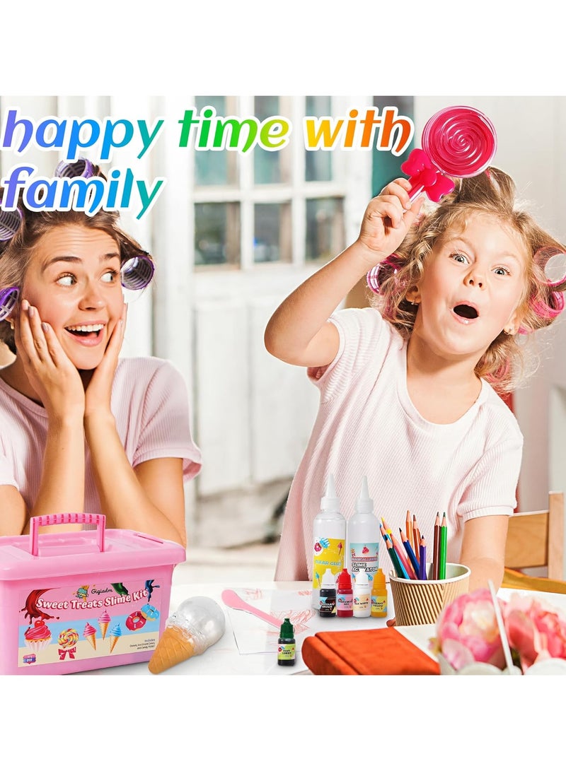 FLYHSO DIY Slime Kit for Kids-Non-Sticky Soft Scented to Make Cloud Slime Foam Slime Butter Slime Unicorn Slime Candy Slime with Charms Stress Relief Party Favors Great Gift Idea - Image 3