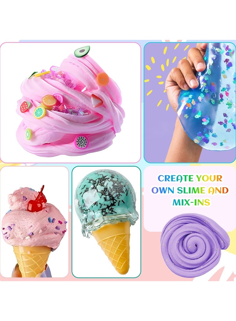 FLYHSO DIY Slime Kit for Kids-Non-Sticky Soft Scented to Make Cloud Slime Foam Slime Butter Slime Unicorn Slime Candy Slime with Charms Stress Relief Party Favors Great Gift Idea - Image 4