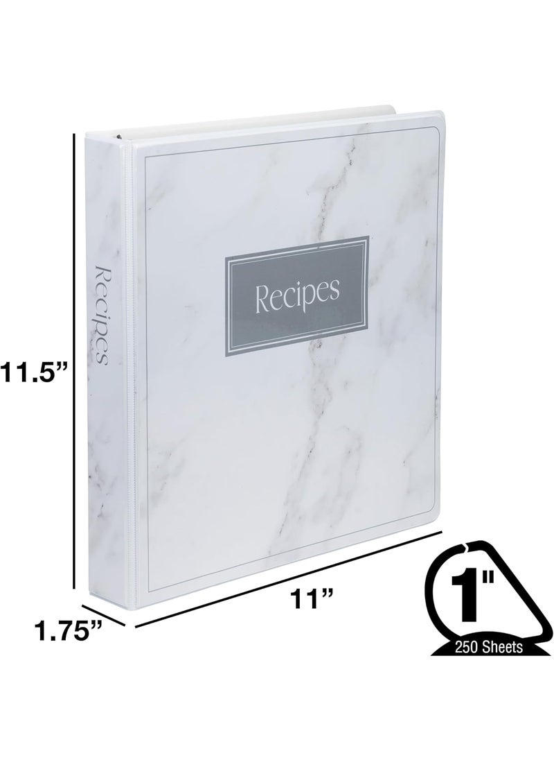 Samsill Samsill Recipe Binder Full Page 85 x 11 Kit 1 Inch DRing Marble Design  - Image 2