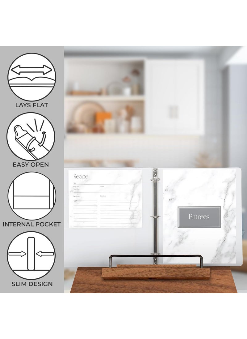Samsill Samsill Recipe Binder Full Page 85 x 11 Kit 1 Inch DRing Marble Design  - Image 4