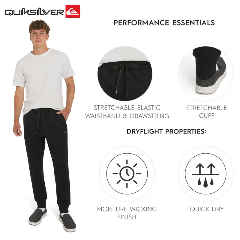 Quiksilver Men's Regular Fit Active Performance Heavyweight Jacquard Mesh and Polar Fleece Jogger Pants, Black Onyx, Medium - Image 4