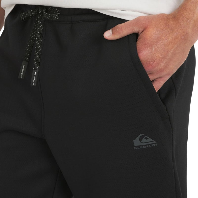 Quiksilver Men's Regular Fit Active Performance Heavyweight Jacquard Mesh and Polar Fleece Jogger Pants, Black Onyx, Medium - Image 2