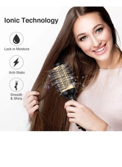 Hot Air Brush,Hair Dryer Brush, Professional Hair Dryer & Volumizer 3 in 1 Upgrade Anti-Scald Negative Ionic Technology Hair Straightener Brush,Salon Negative Ion Ceramic Electric Blow Dryer