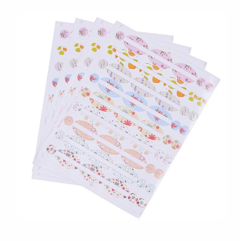 XINGZI 10 Sheets Oval Round DIY Creative Waterproof Colorful Essential Oils Bottle Labels Cap Stickers Multiple Perfume Bottle Cap Lid Stickers to Keep Organized