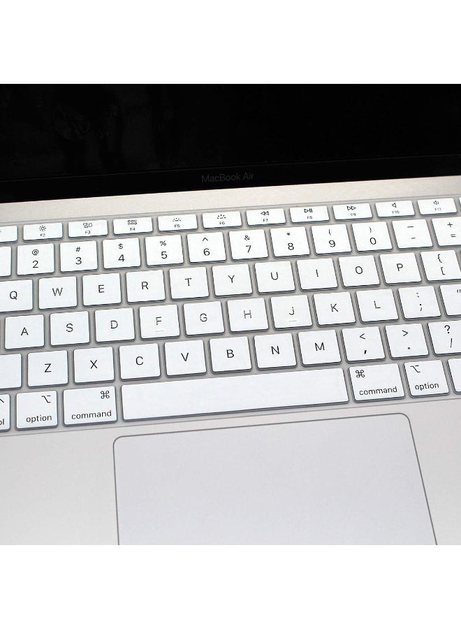 مافانز غطاء لوحة مفاتيح سيليكون بتصميم أمريكي للغة الإنجليزية لجهاز MacBook Air 13" 2020 مع نموذج Touch ID: A2179/A2337 شريحة M1، ملحقات لوحة المفاتيح أبيض - Image 4