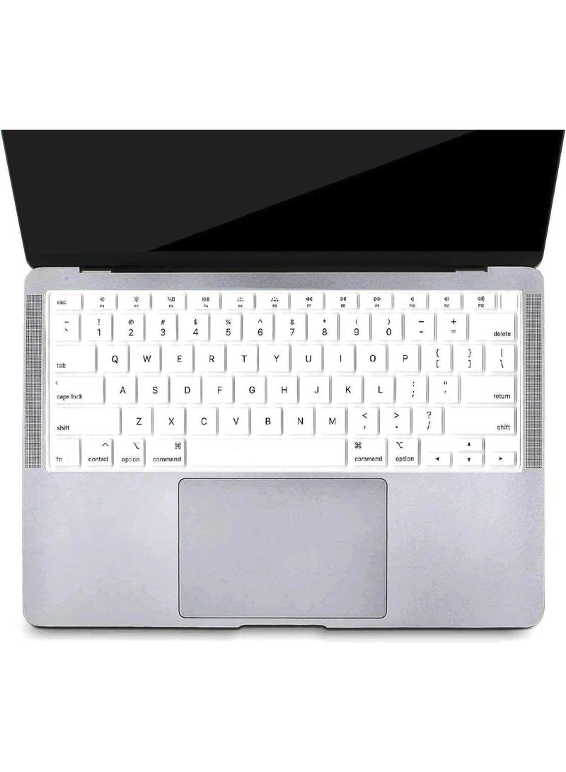 مافانز غطاء لوحة مفاتيح سيليكون بتصميم أمريكي للغة الإنجليزية لجهاز MacBook Air 13" 2020 مع نموذج Touch ID: A2179/A2337 شريحة M1، ملحقات لوحة المفاتيح أبيض - Image 3