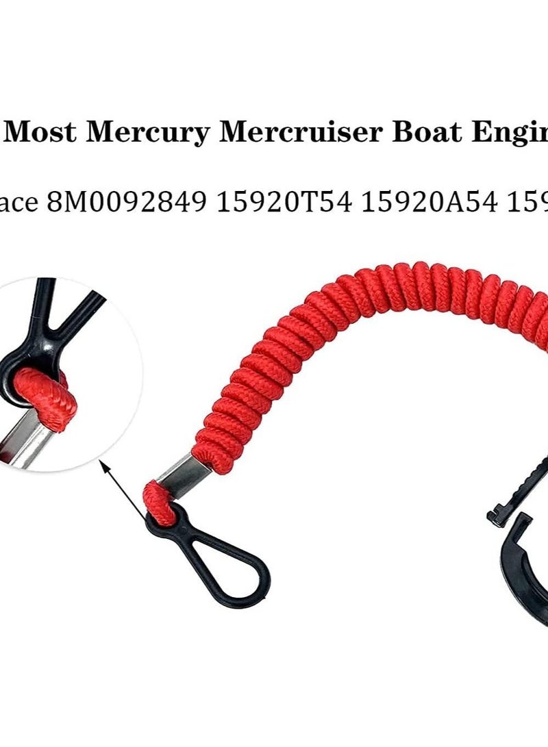 Boat Engine Emergency Stop Switch Safety Lanyard Cord Replacement, Kill for Mercury Mercruiser Outboard Motor - 15920Q54, 39 Inch/100cm Long - Image 5