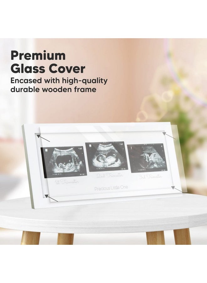 KeaBabies - Sonogram Picture Frame Trio Ultrasound Picture Frames For Mom To Be Gift Baby Ultrasound Frame For Pregnancy Announcements Baby Nursery Decor Pregnant Mom Gifts (Alpine White) - Image 1