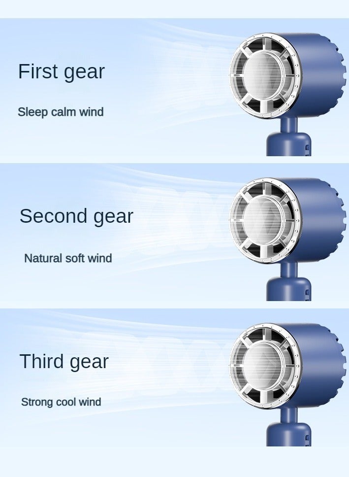 إسكدنيا مروحة محمولة، تبريد قوي، جسم منعش مروحة صغيرة محمولة، هوائية ذات ثلاث عجلات، شحن USB - Image 2