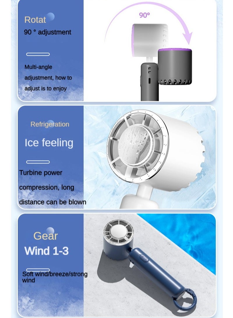 إسكدنيا مروحة محمولة، تبريد قوي، جسم منعش مروحة صغيرة محمولة، هوائية ذات ثلاث عجلات، شحن USB - Image 3
