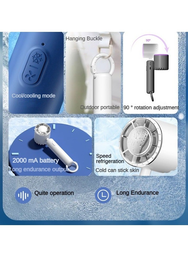 إسكدنيا مروحة محمولة، تبريد قوي، جسم منعش مروحة صغيرة محمولة، هوائية ذات ثلاث عجلات، شحن USB - Image 5