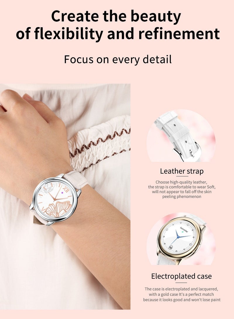 HDT8 Ladies Smart Watch, Life Waterproof Health Monitoring Bracelet, Large HD Screen Lightweight Smart Fitness Tracker For Women, (1pc, Silver, Steel Mesh Strap) - Image 4