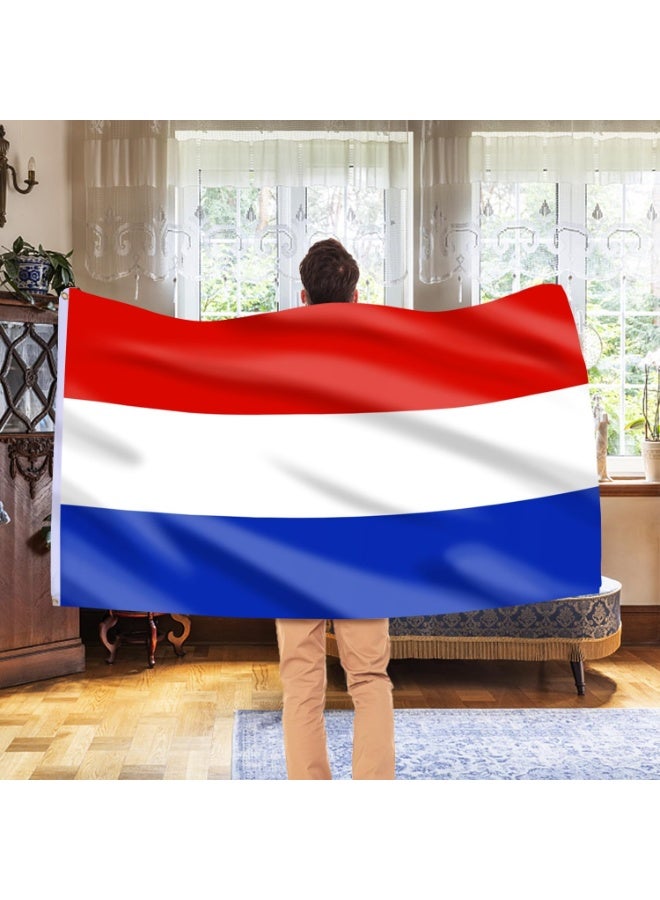 علم هولندا 3×5 قدم - لافتة بوليستر مع حلقات للتعليق الخارجي وزينة كأس العالم 2026 ⚽🇳🇱 - Image 5