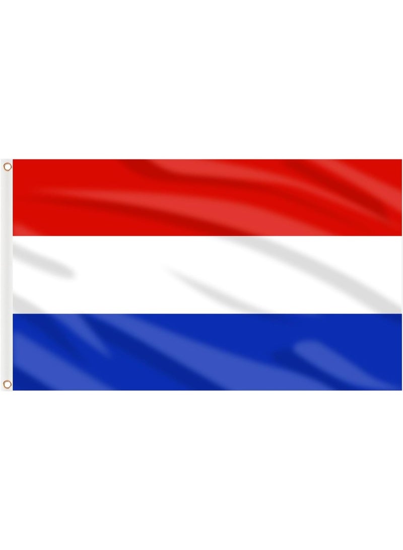 علم هولندا 3×5 قدم - لافتة بوليستر مع حلقات للتعليق الخارجي وزينة كأس العالم 2026 ⚽🇳🇱 - Image 1