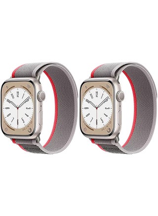 (Pack of 2)YOMNA Trail Loop Compatible with Apple Watch Band 49/45/44/42mm, Nylon Weave Sport Loop Men Women Adjustable Pull Tab Strap for Apple Watch Ultra iWatch All Series-(Red/Red) - pzsku/ZD0E40E5A955177DBAB5FZ/45/_/1680787632/71887bbe-fc5a-4008-9b51-e2cd97b98368