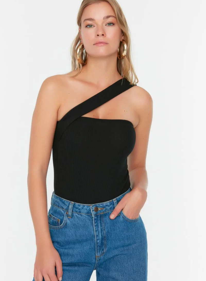 trendyol One Shoulder Ribbed Body