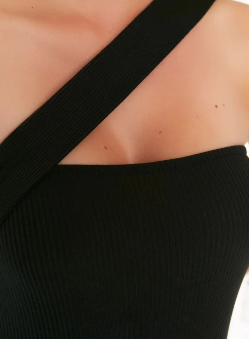 trendyol One Shoulder Ribbed Body
