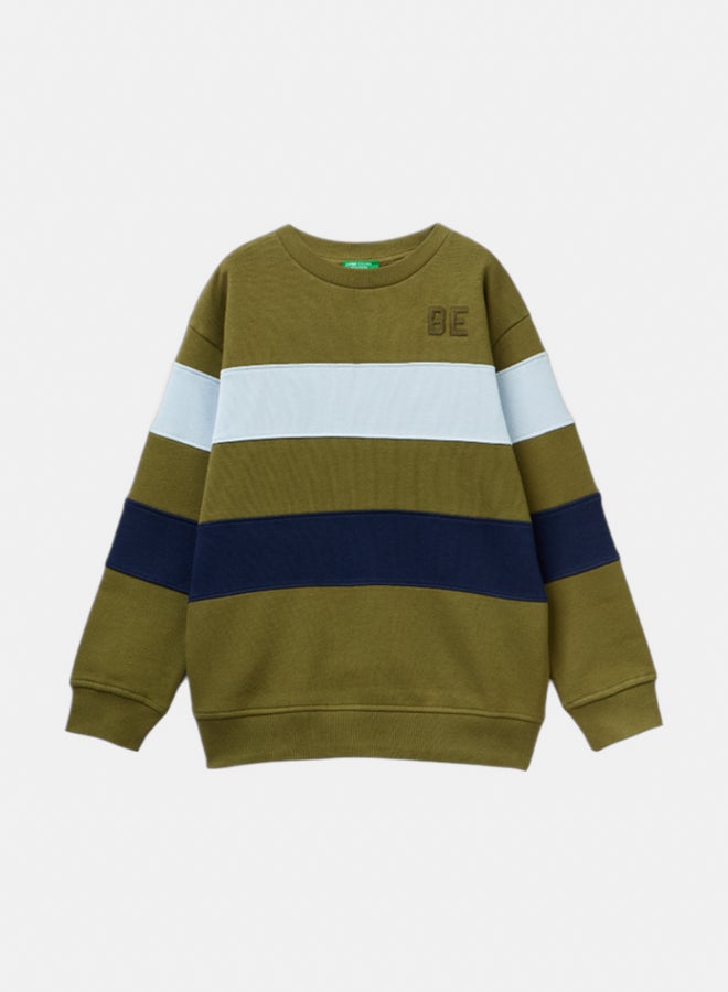 بينيتون سويتر أولاد مخطط بتطريز - Image 1