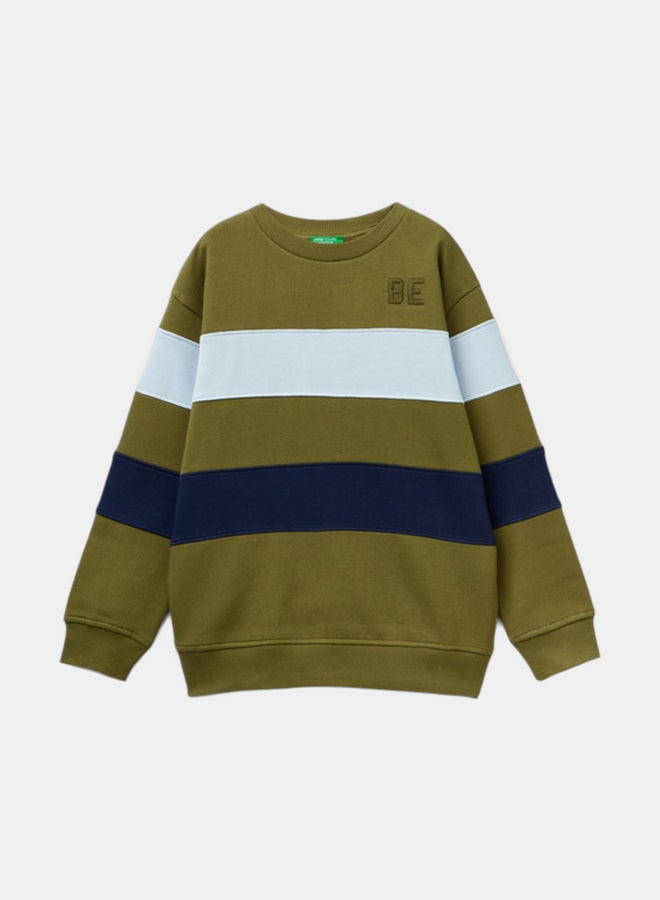 بينيتون سويتر أولاد مخطط بتطريز - Image 2