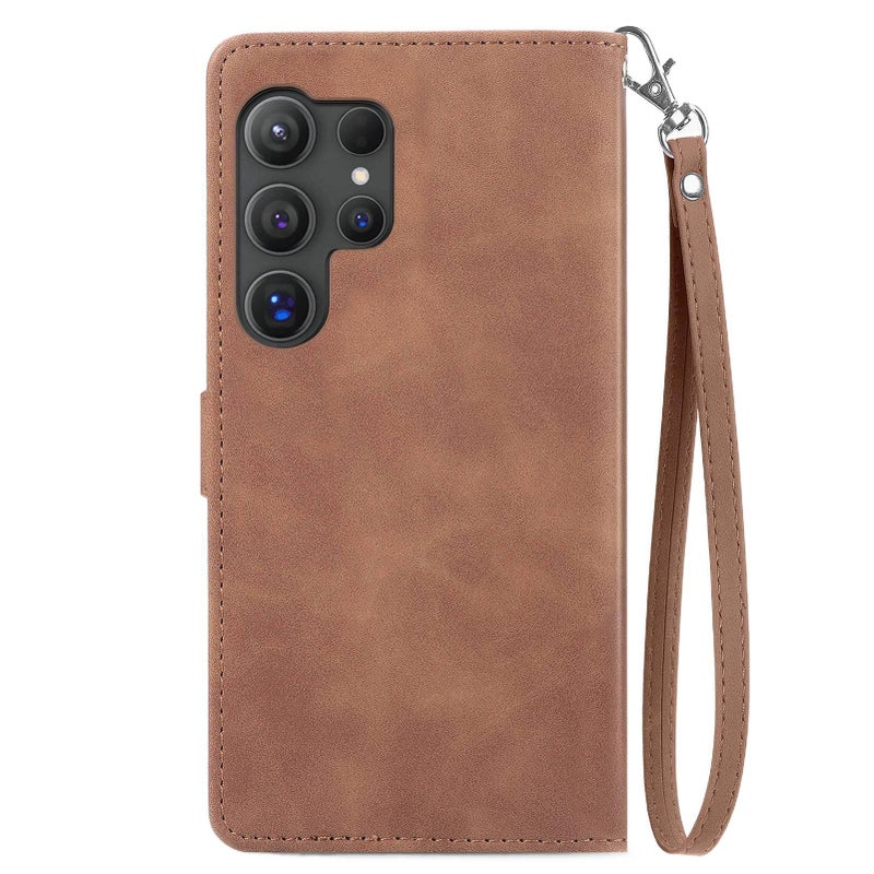 Phone Case | Cover for Samsung S26 Ultra / Samsung S26 | Brown | Card Holder | Kickstand - Image 4