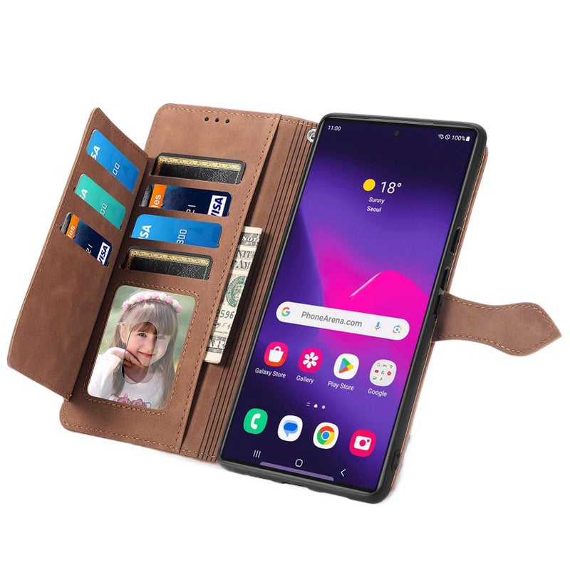 Phone Case | Cover for Samsung S26 Ultra / Samsung S26 | Brown | Card Holder | Kickstand - Image 5