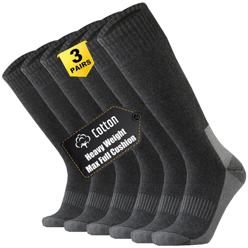 ONKE Max Full Cushion Knee High Socks for Men Steel Toe Work Boot Over the Calf OTC Moisture Wicking Thermal Hiking Hunting(DarkGray L) - Image 1