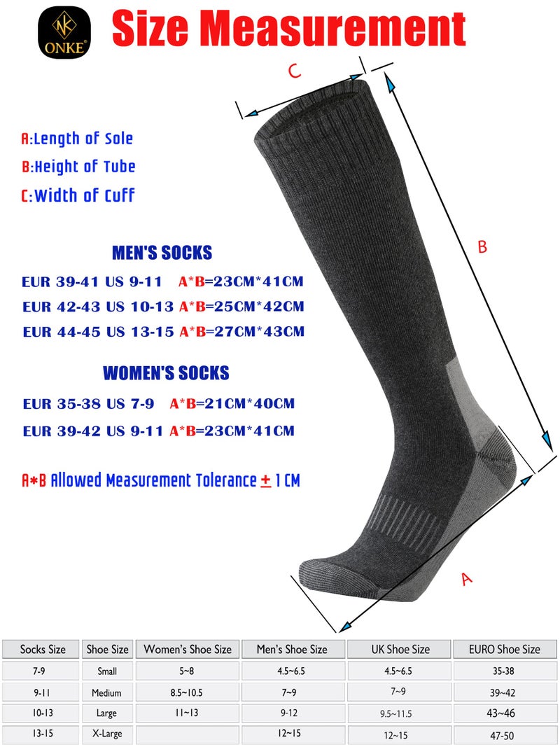 ONKE Max Full Cushion Knee High Socks for Men Steel Toe Work Boot Over the Calf OTC Moisture Wicking Thermal Hiking Hunting(DarkGray L) - Image 5