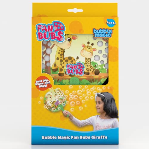 Bubble Magic Fan Bubs Giraffe, Bubble Solution with Hand Fan for The Kids 3 Years and Above, Multicolor, (FB50010) - Image 1