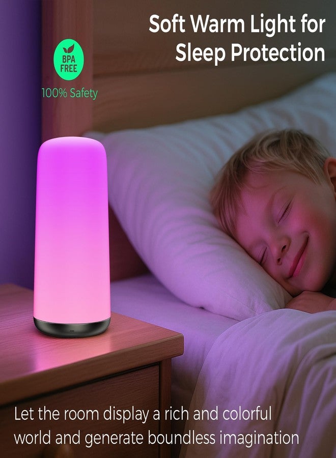 ZUZUKID Night Light for Kids, Portable Baby Night Light, 5 Color Temperatures & Stepless Dimming, 8 RGB Colors, Rechargeable Nursery Night Light, Sleep Aid, Touch Lamp with 2 Timers, White - Image 4