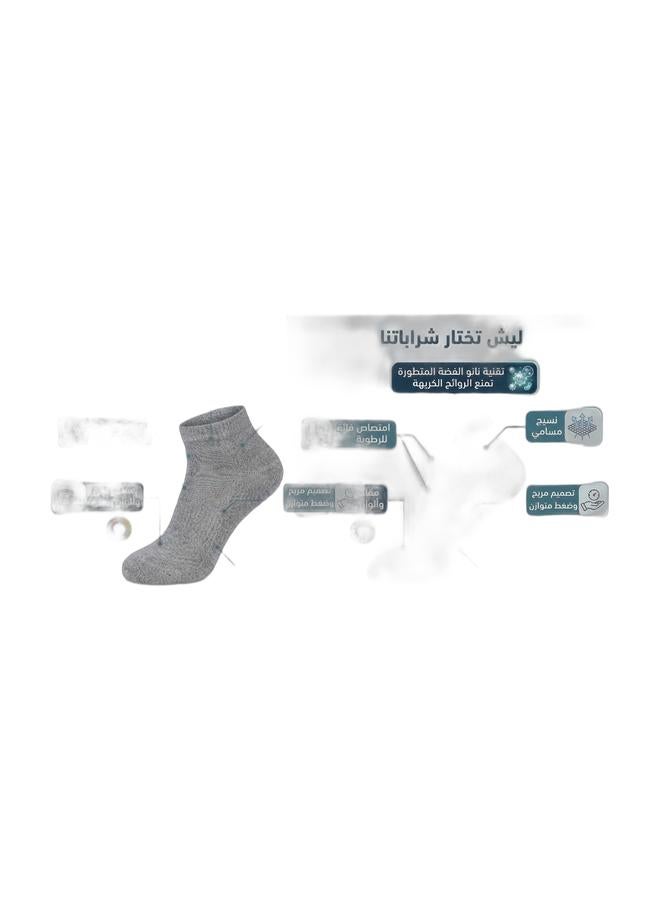 دودوليزا – بندل جوارب رجالي للسكري، بامبو نانو سيلفر مضاد للبكتيريا، مقاس Medium، 10 أزواج (5 رمادي + 5 أبيض) - Image 1