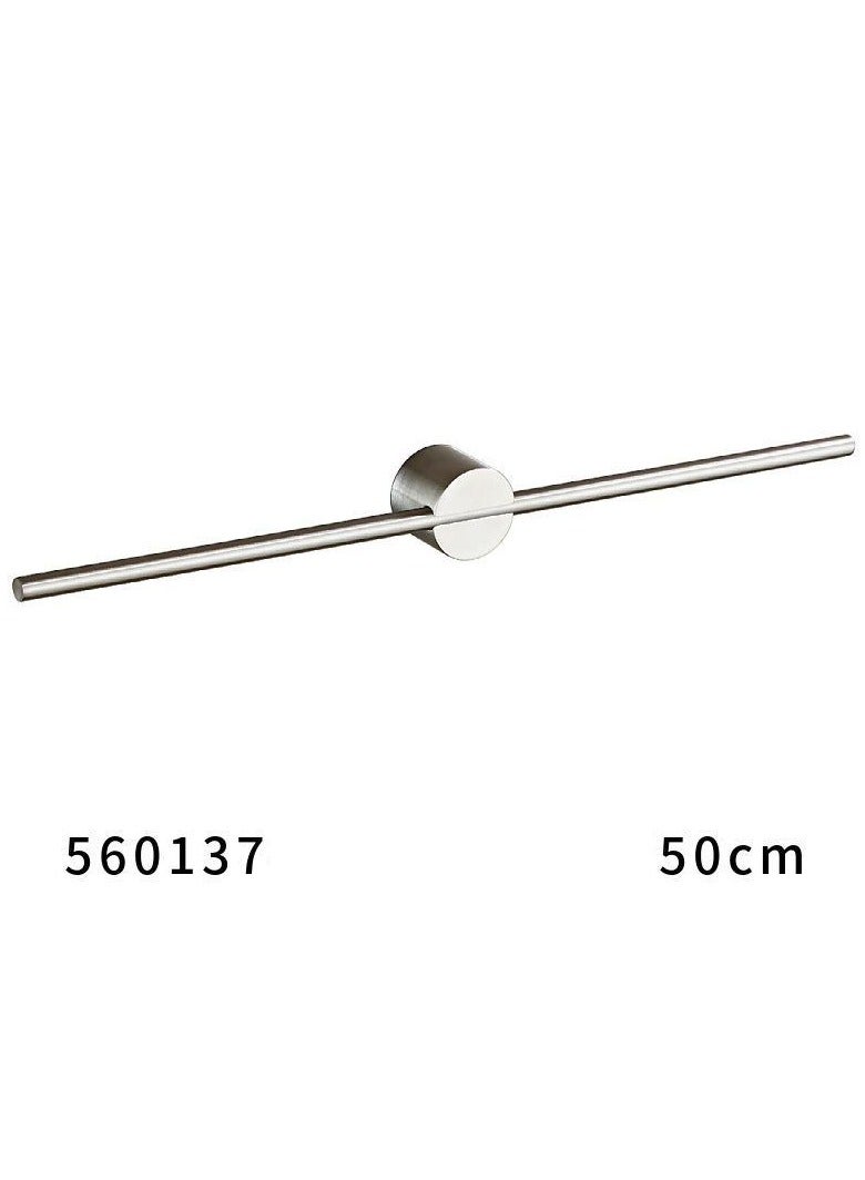 Loquat Cross-border Stainless Steel Bathroom Towel Rack Set(560137 Drawing Single Seat Towel Bar 50cm (With Screw Pack, Includes Drill-Free Glu)