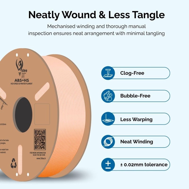 3idea ABS+ HS Premium High Speed 3D Printing Filament, Beige 1.75mm, Net Weight-1kg - Image 2
