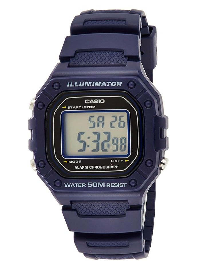 كاسيو ساعة كاسيو كاجوال للرجال، كوارتز، رقمية، من الراتنج، W-218H-2AVDF - Image 1