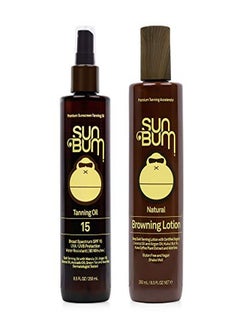 Sun  Browning Lotion And Spf 15 Tanning Oil Vegan And Reef Friendly (Octinoxate & Oxybenzone Free) Sun Tanning Cream And Oil With Aloe Vera