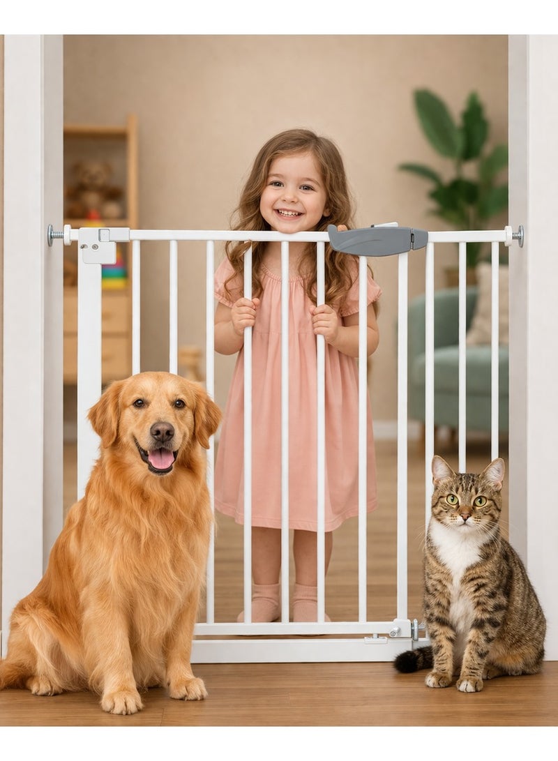 Maanys Extra-Wide Baby Safety Gate, 75–84cm & Adjustable with 10/20/30cm Extension Kit, Pressure Mount, Auto-Close, Easy Installation - Image 2