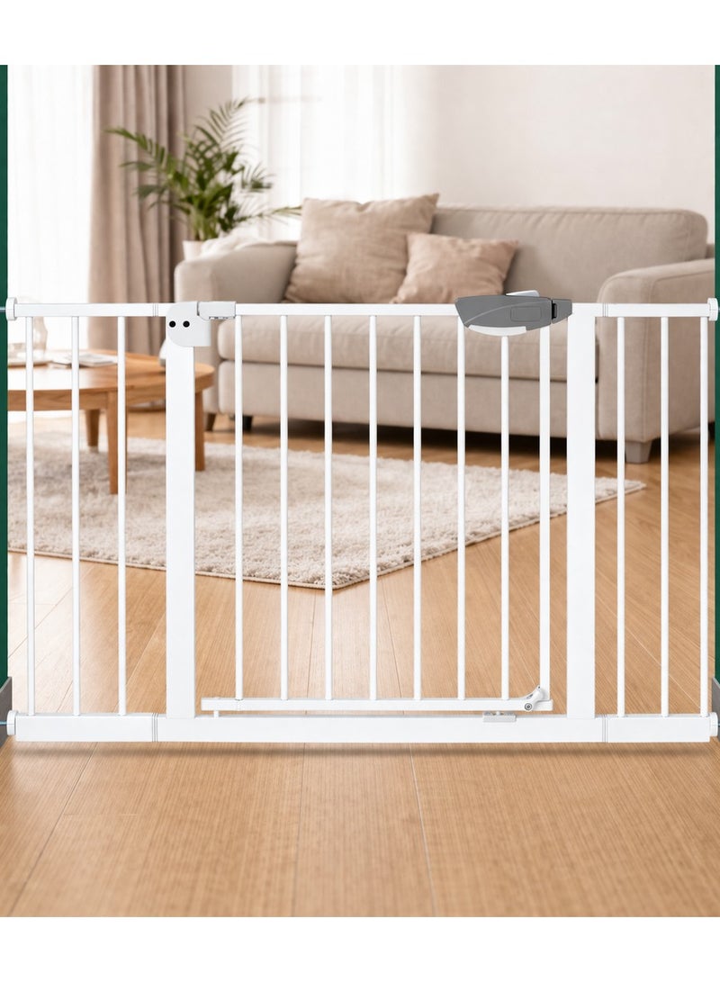 Maanys Extra-Wide Baby Safety Gate, 75–84cm & Adjustable with 10/20/30cm Extension Kit, Pressure Mount, Auto-Close, Easy Installation - Image 4