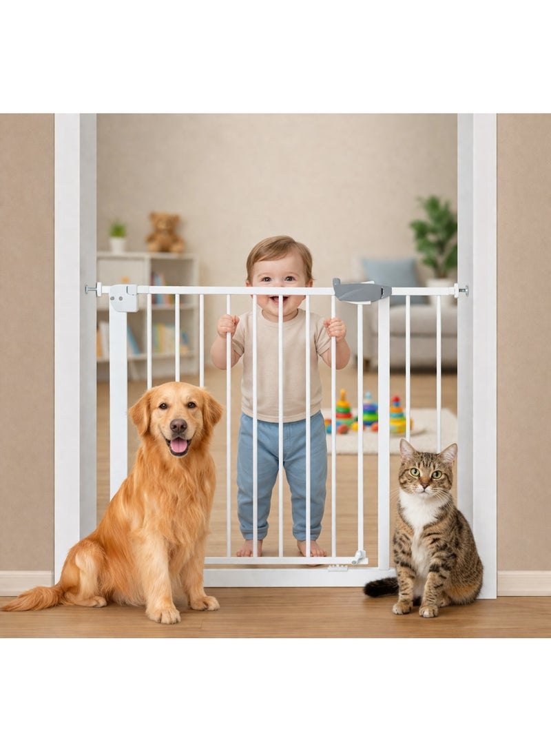 Maanys Extra-Wide Baby Safety Gate, 75–84cm & Adjustable with 10/20/30cm Extension Kit, Pressure Mount, Auto-Close, Easy Installation - Image 5