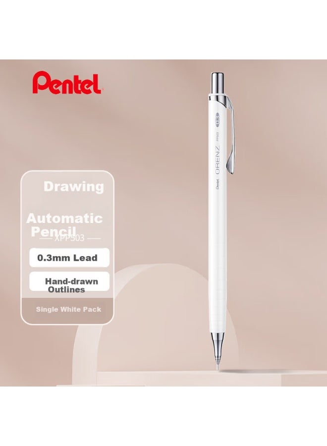 بنتل Pentel Xpp503 قلم رصاص أوتوماتيكي 0.3 مم لطلاب المدارس الابتدائية للكتابة والرسم والتخطيط مع ممحاة أبيض عبوة فردية - Image 1
